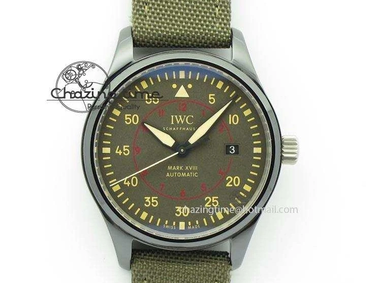 MIROTIME 0304 SunProtective MARK XVII IW324702 Real Ceramic MK Best Edition Green Dial On Green Nylon Strap A 7288